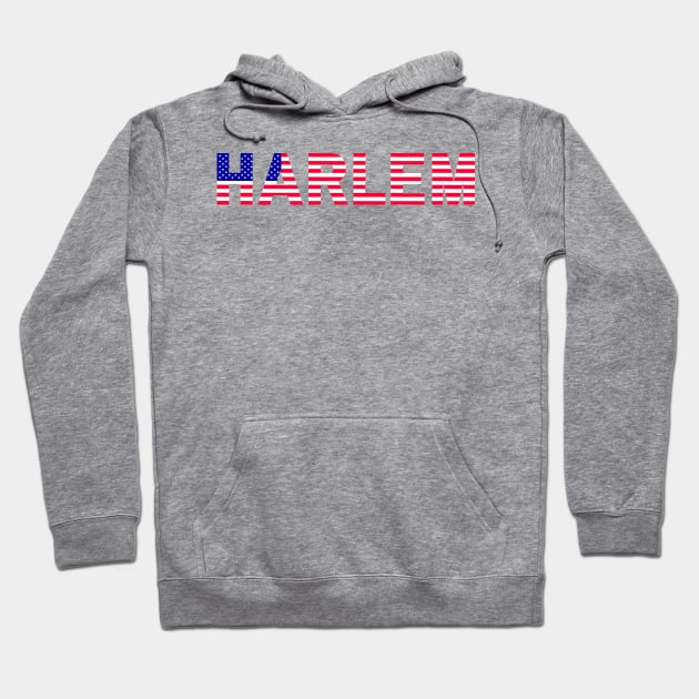 Harlem Texted Based | American Flag Design Hoodie by Harlems Gee